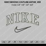Nike Swoosh 2 Outline Anthr_ver Embroidery File 4 size