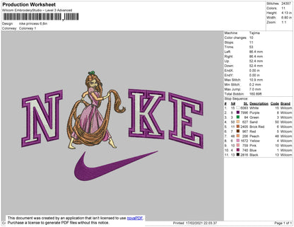 Nike Tangled Embroidery File 5 size