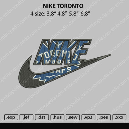 Nike Toronto Embroidery File 4 size
