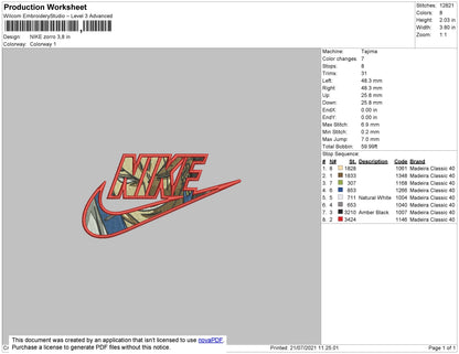 Nike Zorro Embroidery File 4 size