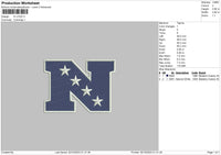 N Star Embroidery File 6 sizes
