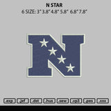 N Star Embroidery File 6 sizes