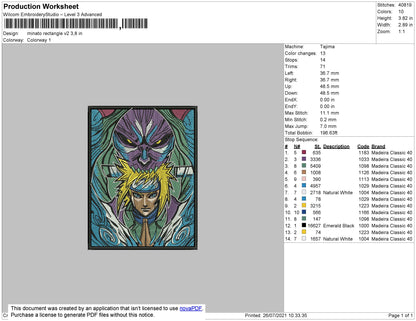 Minato 001 Embroidery File 4 size