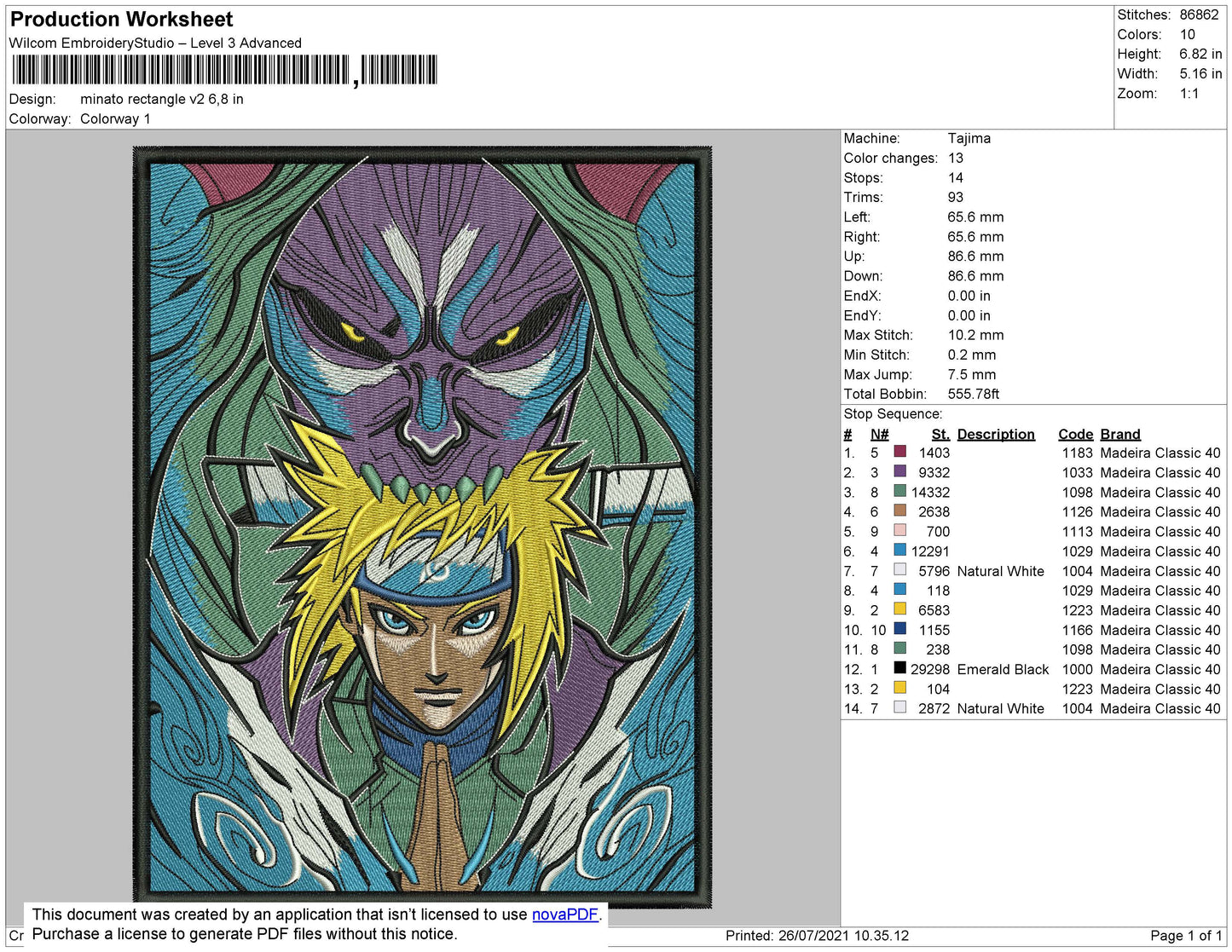 Minato 001 Embroidery File 4 size