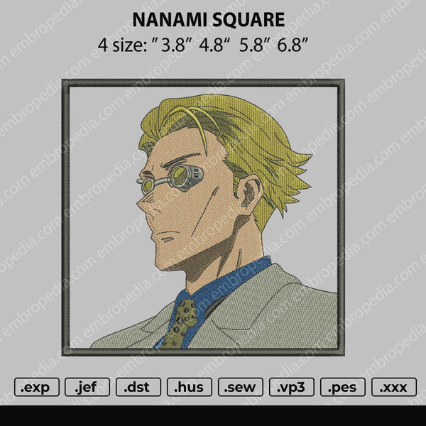Nanami Sqare Embroidery File 4 size