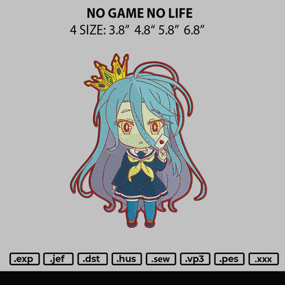 No Game No Life Embroidery File 4 size