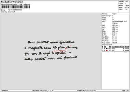 Indossotext Embroidery File 6 sizes