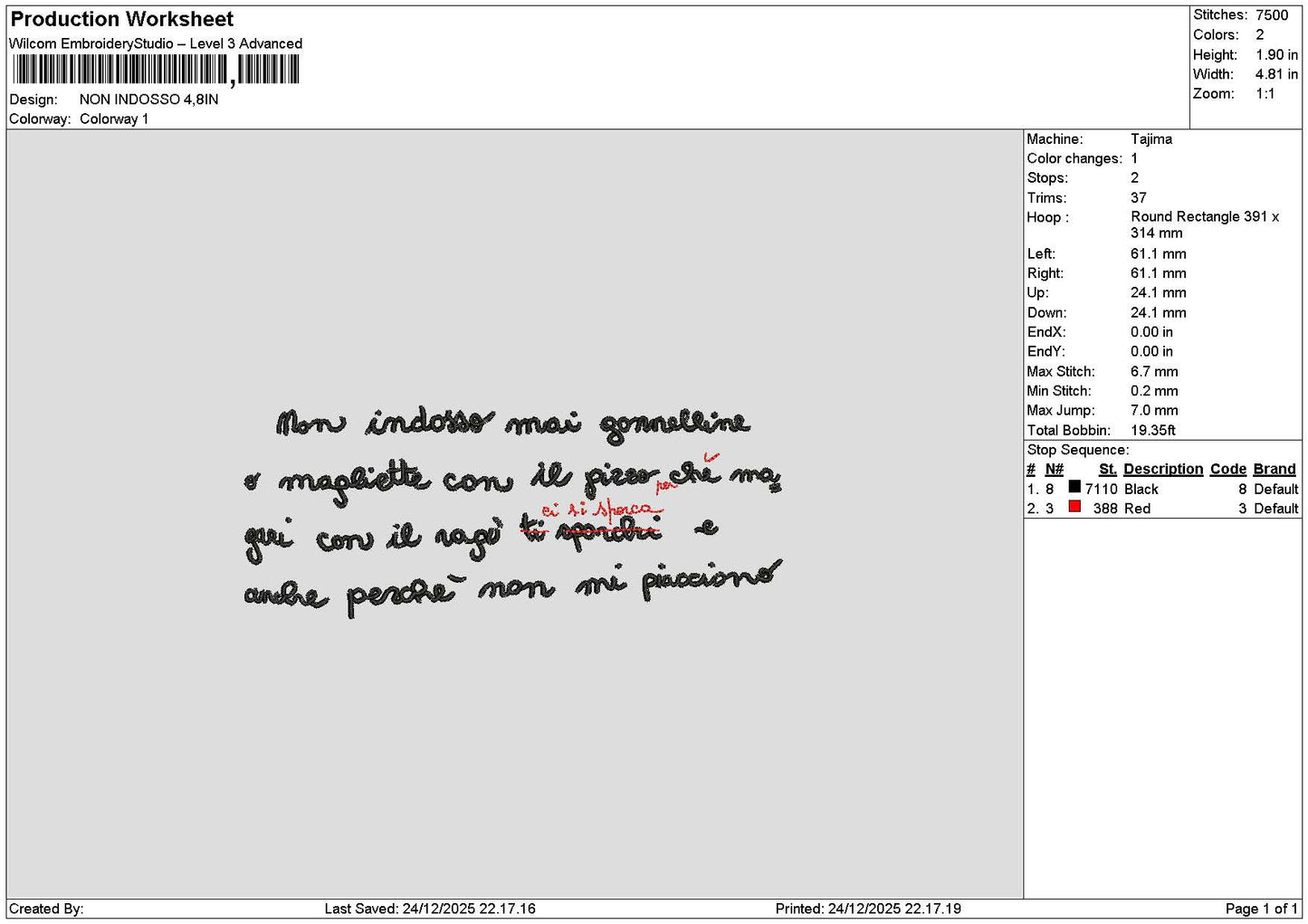 Indossotext Embroidery File 6 sizes
