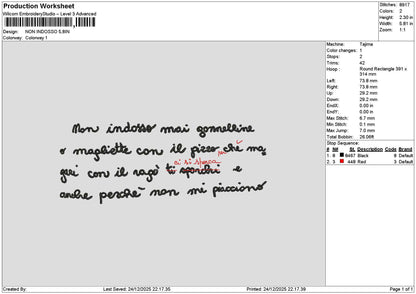 Indossotext Embroidery File 6 sizes