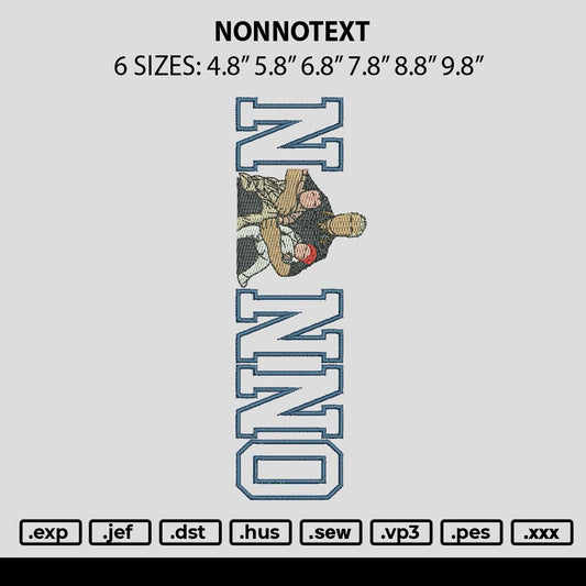 Nonnotext V2 Embroidery File 6 sizes