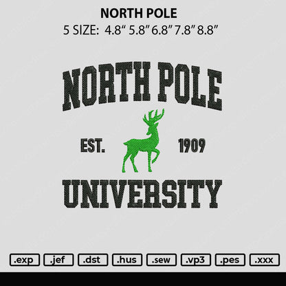 North Pole Embroidery File 6 sizes