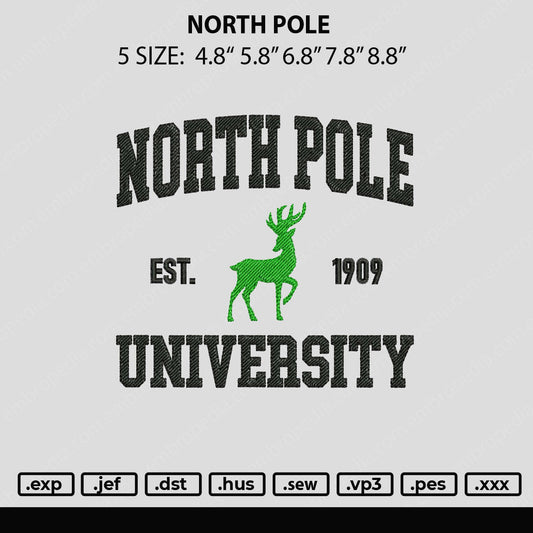 North Pole Embroidery File 6 sizes