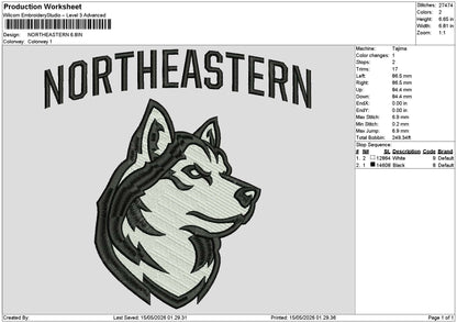 Wolf North Embroidery File 6 sizes