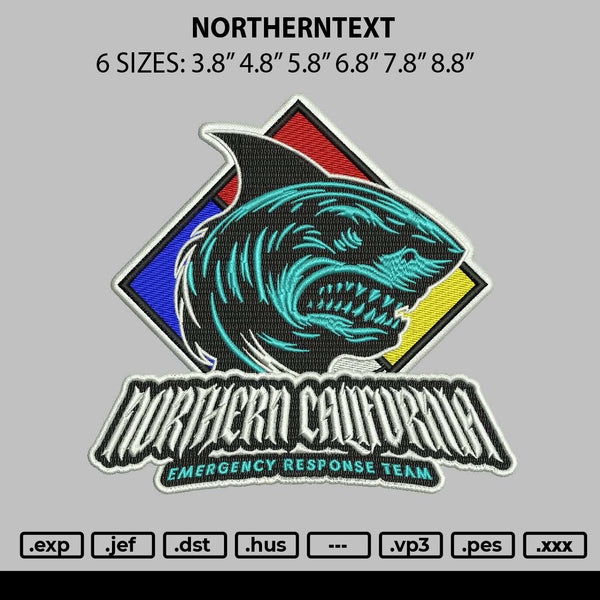 Northerntext Embroidery File 6 sizes