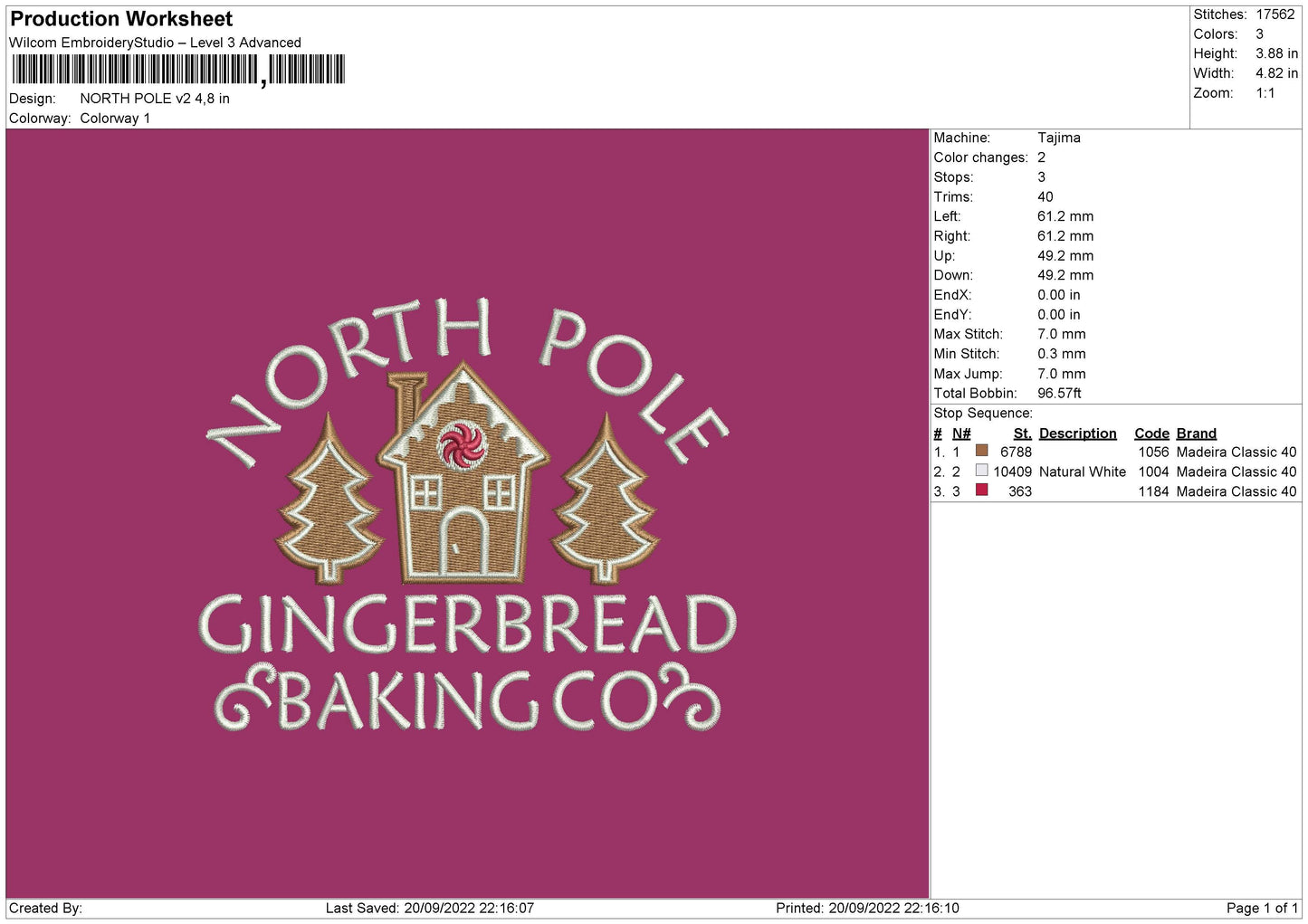 North Pole V2 Embroidery File 5 sizes