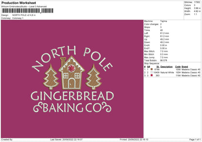 North Pole V2 Embroidery File 5 sizes