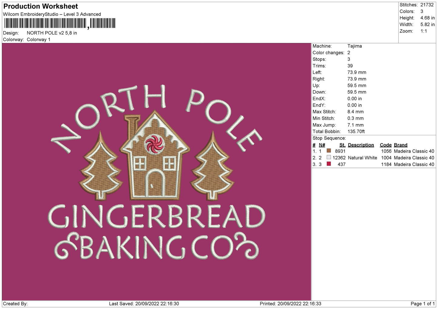 North Pole V2 Embroidery File 5 sizes