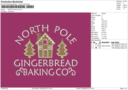 North Pole V2 Embroidery File 5 sizes