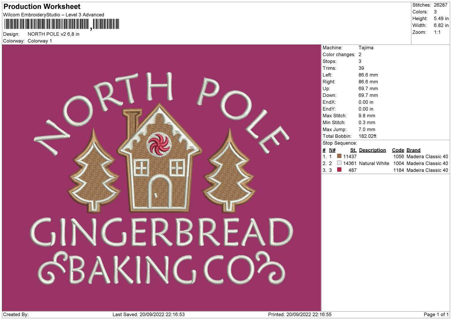 North Pole V2 Embroidery File 5 sizes