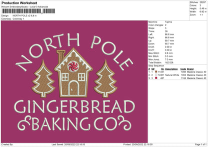 North Pole V2 Embroidery File 5 sizes
