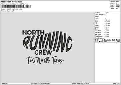 Northtext 01 Embroidery File 6 sizes