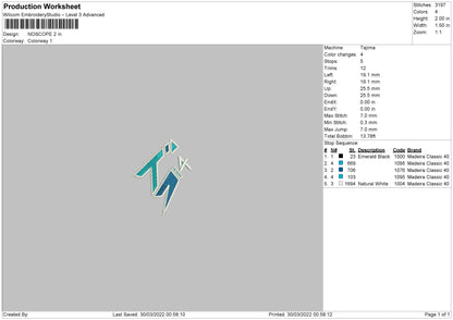 Noscope Embroidery File 4 size