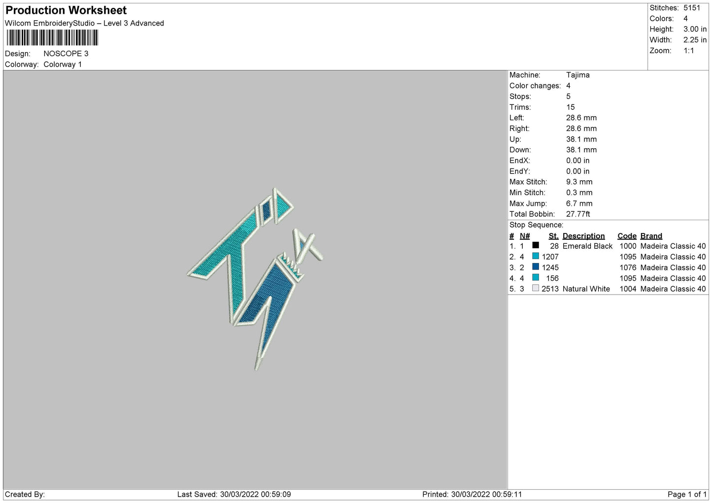 Noscope Embroidery File 4 size