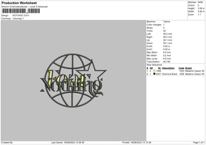 Nothing Embroidery File 5 sizes