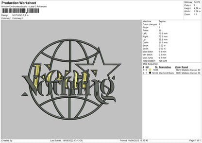 Nothing Embroidery File 5 sizes