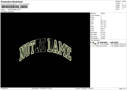Notredame Embroidery File 6 sizes