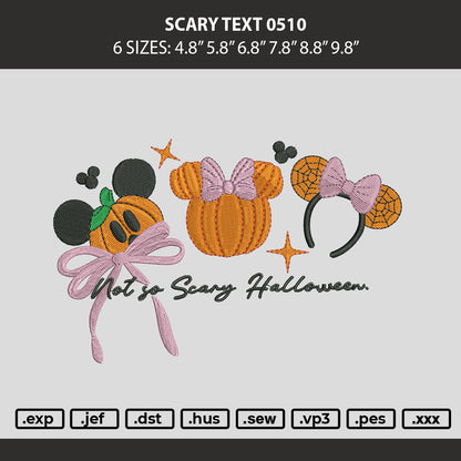 Scary Text Embroidery Machine Design File 6 sizes