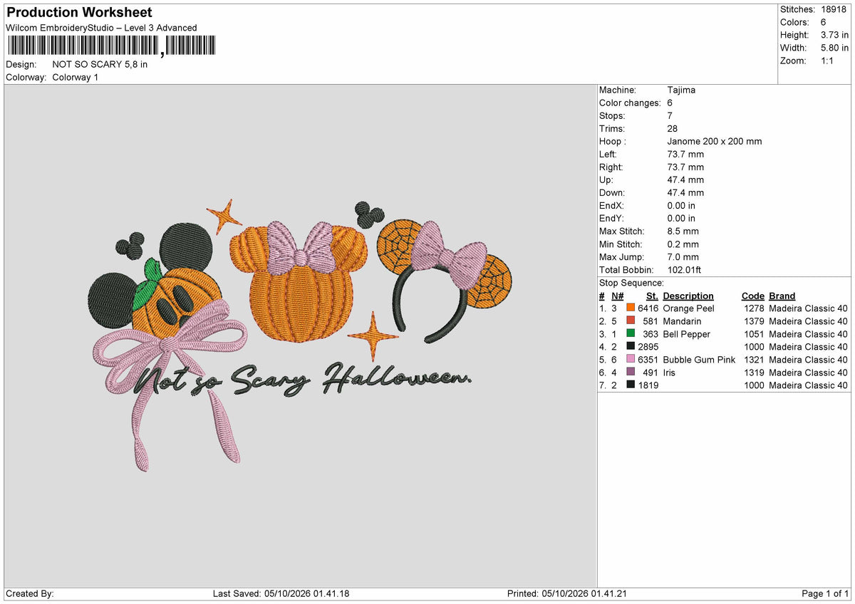 Scary Text Embroidery Machine Design File 6 sizes