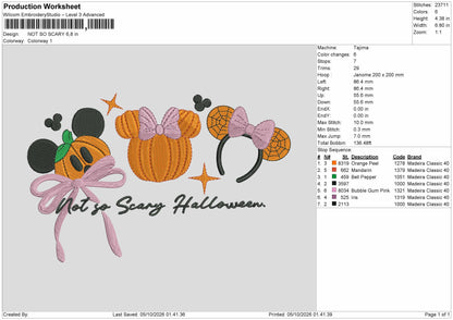 Scary Text Embroidery Machine Design File 6 sizes