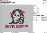 No You Hang Up V4 Embroidery File 5 sizes