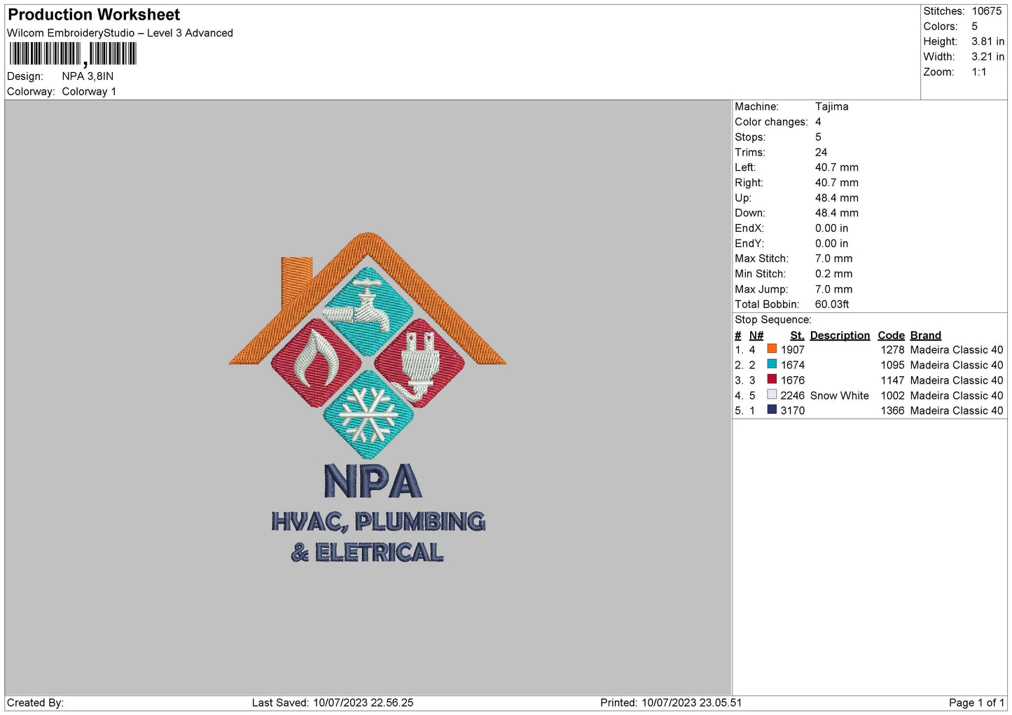 Npa Embroidery File 6 sizes