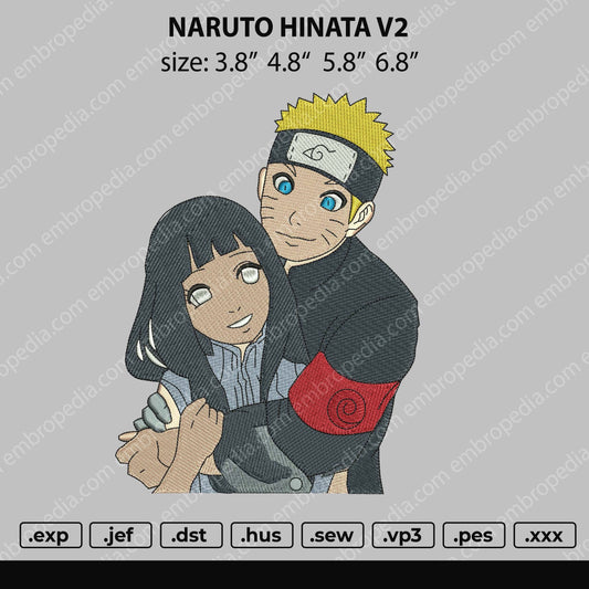Naruto Hinata Embroidery File 4 size