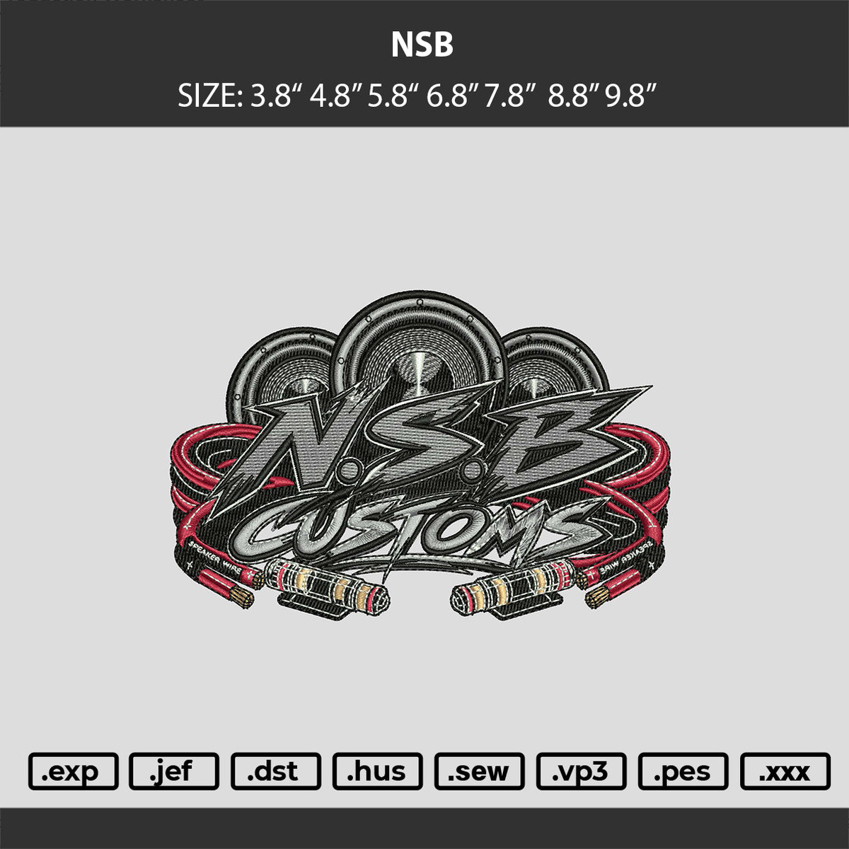 NSB Embroidery Machine Design File 6 sizes