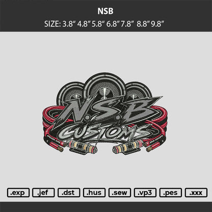 NSB Embroidery Machine Design File 6 sizes