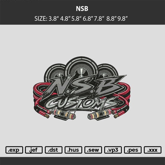 NSB Embroidery Machine Design File 6 sizes