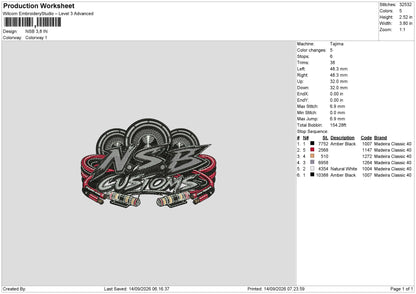 NSB Embroidery Machine Design File 6 sizes