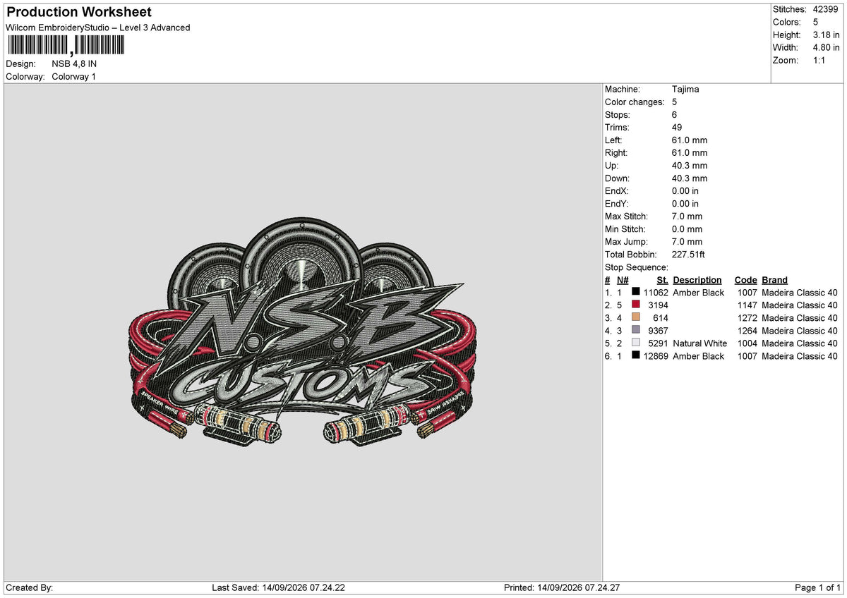 NSB Embroidery Machine Design File 6 sizes