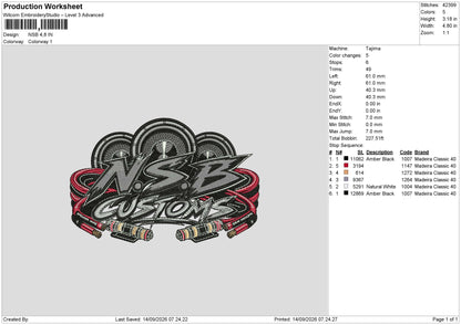 NSB Embroidery Machine Design File 6 sizes