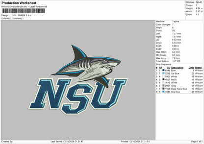 Nsu Text Embroidery Machine Design File 6 sizes
