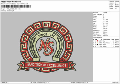 Ns94 Text Embroidery Machine Design File 6 sizes