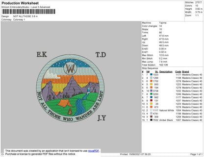 Not All Those Embroidery File 4 size