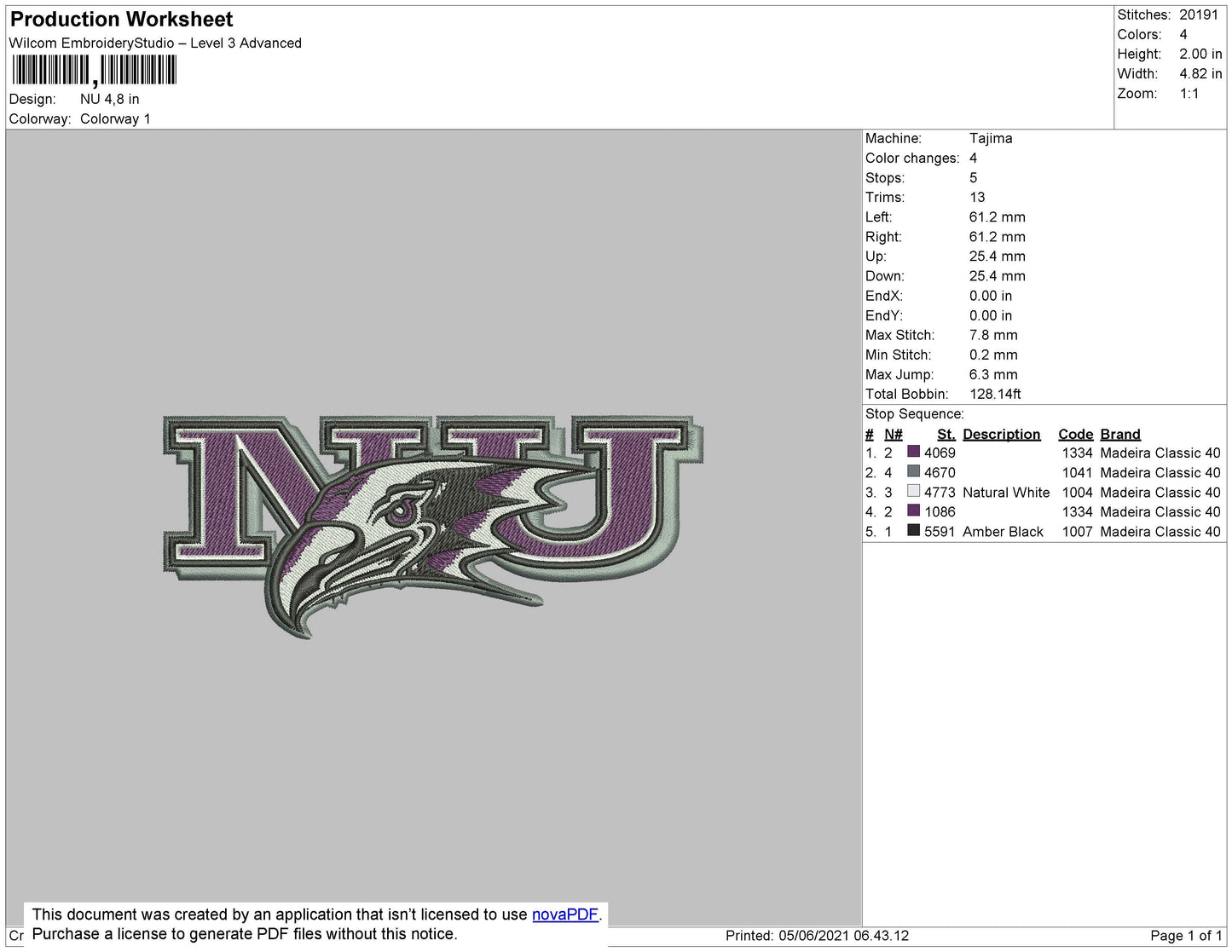 NU Embroidery File 4 size