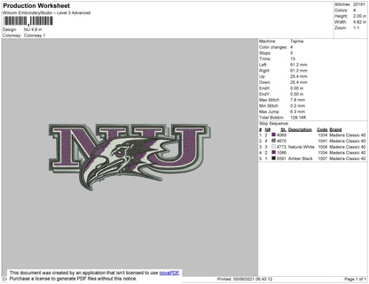 NU Embroidery File 4 size
