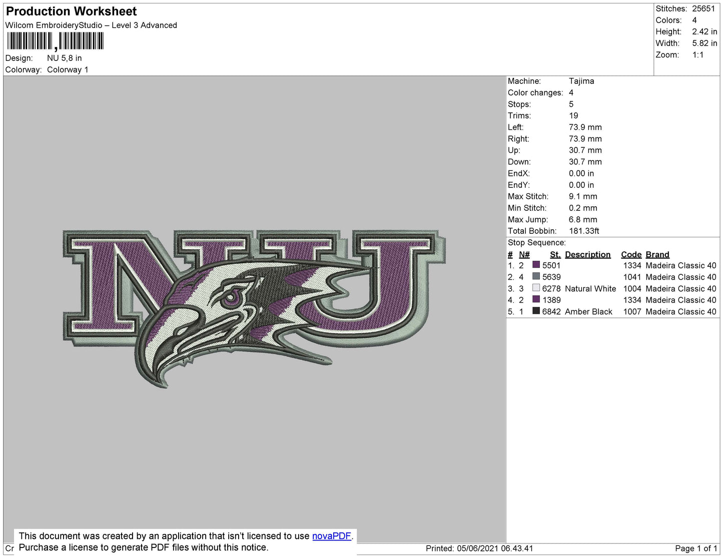 NU Embroidery File 4 size