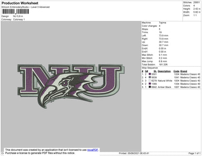 NU Embroidery File 4 size
