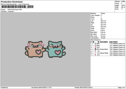 Cats 0401 Embroidery File 6 sizes